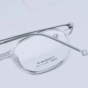 Montura de gafas de titanio transparente ligera optica elegante marco de poligonos moderno