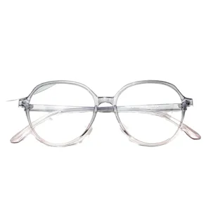 Lightweight TR90 anti-blue light round eyeglasses frame for men and women daily wear clear