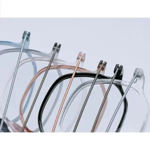 Monturas de gafas ligeras de titanio TR90 poligonales, gafas ópticas transparentes elegantes.