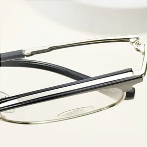 Classic browline optical glasses frame for men and women, lightweight square prescription eyeglasses.