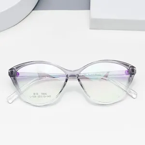 Lunettes anti-lumière bleue œil de chat élégantes avec grand cadre TR90 et style tendance.