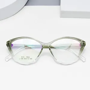 Vue détaillée de lunettes anti-lumière bleue œil de chat stylées avec monture TR90.