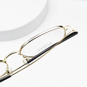 Retro square metal optical glasses frame for men and women lightweight clear lens eyewear.