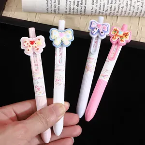 Cute bow gel pens set 0.5mm black ink quick drying smooth writing aesthetic student stationery