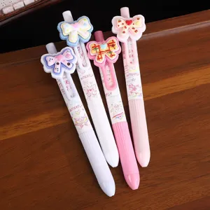Cute bow gel pens set 0.5mm black ink smooth writing aesthetic school stationery supplies