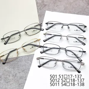 Montura de gafas ópticas de aleación con memoria de borde completo para hombres, ligera.