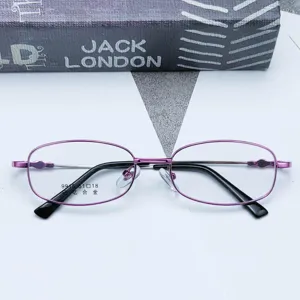 Small frame women's business memory titanium full frame optical glasses frame, elegant purple.