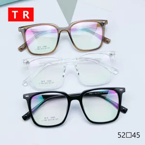 Retro Quadrato Ottico Occhiali Montatura TR90 Grande Montatura Occhiali Lente Chiara Per Uomini Donne Moda