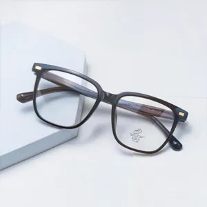 Unisex Retro Square TR90 Optical Glasses Anti Blue Light Clear Lens Big Frame Fashion Eyewear For Men Women