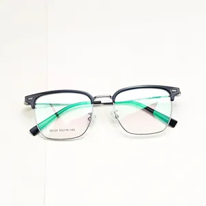 Classic half-frame glasses frame for men and women, lightweight style for daily myopia.