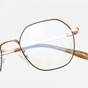 Retro polygon Titan Brillengestell für Damen und Herren, leichtere optische Metallbrille.