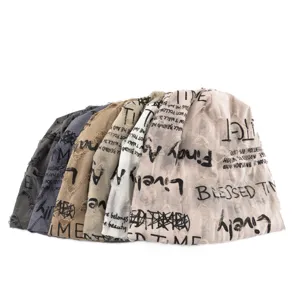 Winter fleece warm slouchy beanie hat casual knit cap for men and women couple outdoor