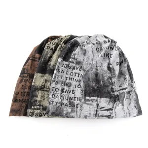 Bonnet slouchy vintage américain effet vieilli doublé polaire style wasteland chaud.