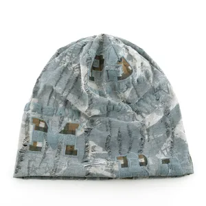 Bonnet en tricot style wasteland américain, bonnet streetwear cool et usé pour hommes et femmes.
