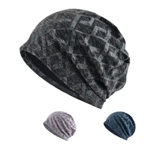Bonnet Beanie Fin Respirant Unisexe en Nylon Séchage Rapide Absorbant la Transpiration Bonnet de Course Tricot Extensible Chapeau de Nuit