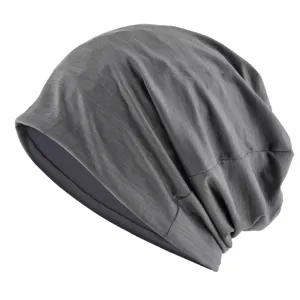 Bonnet Beanie en Soie Glacée Unisexe Léger Respirant Casquette Slouchy Chapeau Fin pour Sports en Plein Air