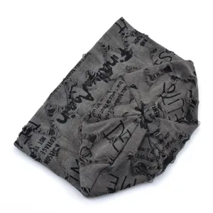 Bonnet slouchy décontracté été pour homme et femme, léger imprimé lettres effet vieilli stylé.