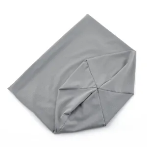 Lightweight grey mesh breathable sports beanie cap for running, cycling and outdoor use.
