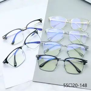 Montura de gafas retro TR90 estilo browline para hombre al por mayor lentes transparentes