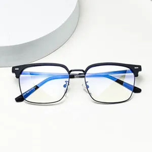 Detailed close-up of stylish anti-blue light browline glasses frame with model 4246 specs.