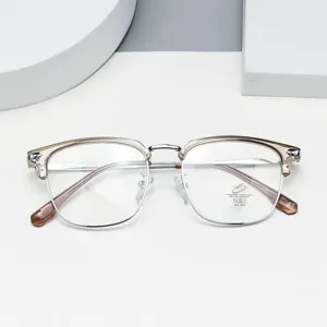 Designer anti-blue light glasses with a stylish half-rim frame for men and women daily wear.