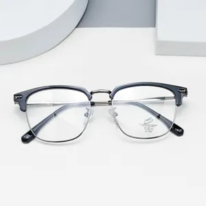 Anti-blue light glasses half frame stylish optical frame computer eyewear for daily wear