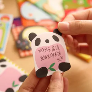 Notes Adhésives Mignons Animaux de Dessin Animé Bloc-Notes Créatif Papier Cadeau Étudiant Fournitures de Bureau