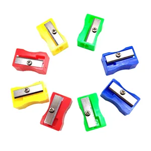 Sacapuntas de plastico de color mini sacapuntas manual para escuela utiles escolares