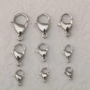 Cierre de Langosta de Acero Inoxidable Pulido Accesorios de Joyería DIY para Collar Pulsera Llavero Hebilla de Bolso