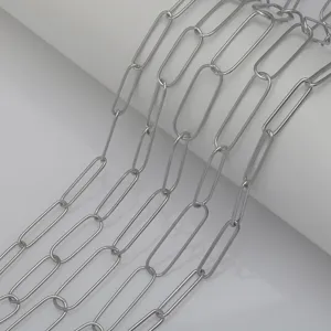 Stainless steel paperclip chain DIY semi-finished jewelry accessory for crafting items.