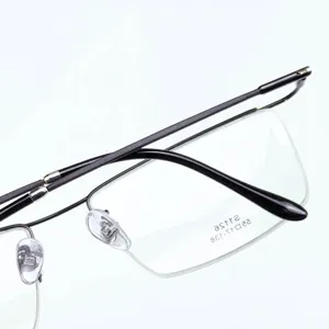Montatura occhiali ottica uomo mezza montatura business metallo spazzolato vista