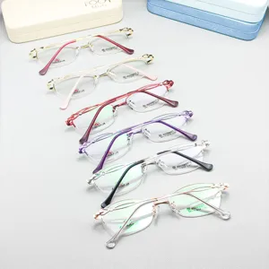 Classic Semi-Rimless Oval Metal Optical Glasses Frame Business Reading Glasses Frame For Women Fashion Eyewear