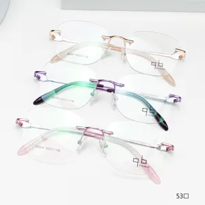 Montatura per Occhiali Senza Montatura in Lega di Titanio Ultraleggera Unisex Miopia Grande Montatura Occhiali Rimless Business Minimalista