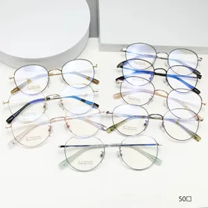 Vintage Round Titanium Alloy Optical Glasses Frame Small Face Retro Metal Eyewear Frame For Men And Women