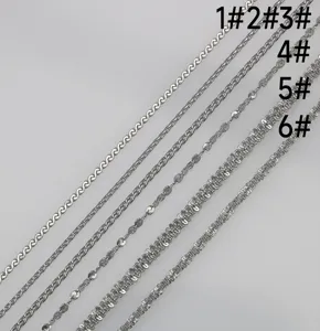Catene per gioielli DIY in acciaio inossidabile, set di parti di accessori per collane in metallo.