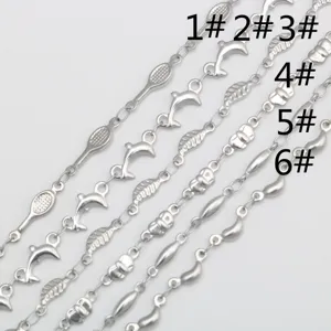 Stainless steel DIY chain jewelry components tennis dolphin leaf shell oval bead bulk