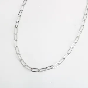 Edelstahl Büroklammer Kette Halskette minimalistisch silber Gliederkette Schmuck fur Damen