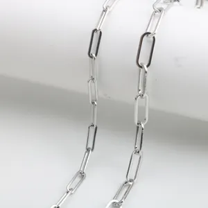 Edelstahl Büroklammerkette Für Schmuckherstellung DIY Kreuzkette Lange O-Kette Halskette Zubehör Für Damen Herren Polierte Metallkette Für Handwerk