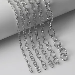 Edelstahl ovale gedrehte O-Ketten für DIY Schmuckherstellung Armband Halskette Zubehörteile.