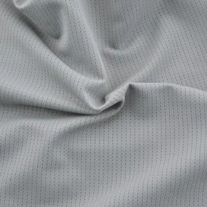 Fabric detail of lightweight breathable mesh quick dry sports cap in light gray color
