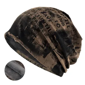 Bonnet slouchy effet usé style wasteland doublé polaire automne hiver pour femme chic