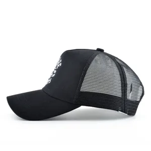 Casquette trucker mesh vintage noire, casquette de baseball respirante pour adultes.