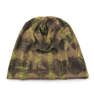 American waste-land style beanie hat men women cool slouchy knit cap streetwear hipster thin head