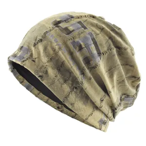 Bonnet slouchy usé vintage pour homme et femme, casquette en tricot style urbain décontracté.