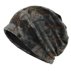 Unisex American Wasteland Beanie Hat Vintage Letter Print Slouchy Knit Cap Casual Streetwear Fashion Headwear For Men Women