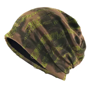 American retro grunge beanie hat men women streetwear casual vintage slouchy headscarf cap