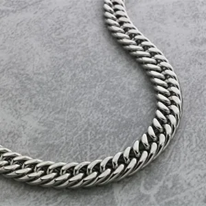 Hip Hop Punk Titanium Steel Curb Chain Necklace For Men Chunky Double Woven Polished Long Heavy Metal Chain Fashion Jewelry Gift