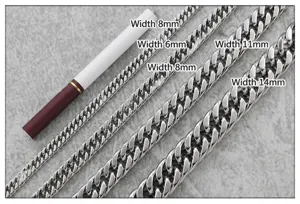 Wide stainless steel curb chain necklace for men, hip hop punk heavy jewelry, multi sizes