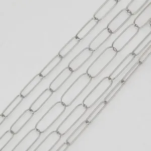 Stainless Steel Interlocking Oval Cross Chain Link For DIY Bracelet Necklace Titanium Steel Paperclip Chain Jewelry Making Accessories