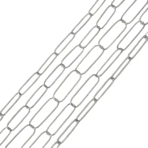 Stainless steel paperclip chain links for DIY jewelry making, necklace bracelet accessories.